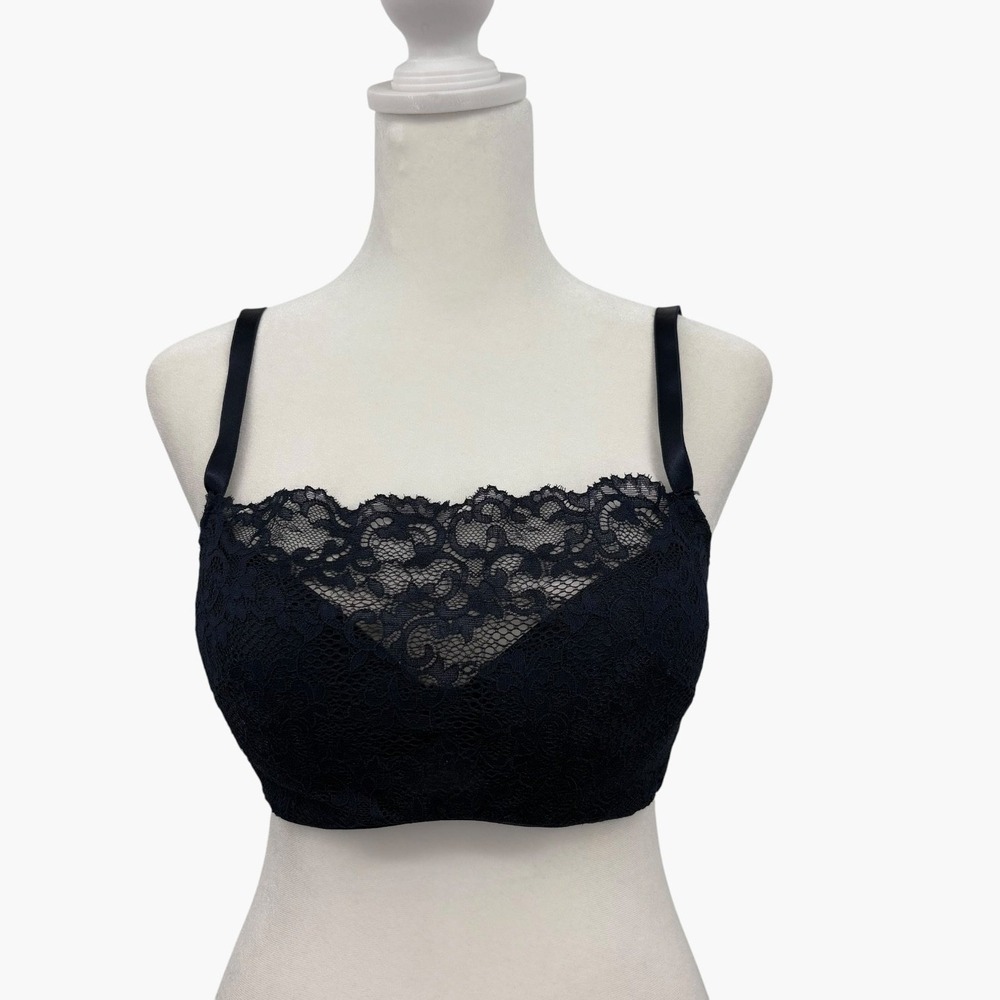 Soma Bra Lace Overlay Scalloped Trim Navy Blue Women 34C